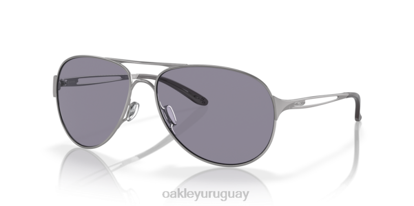 Oakley advertencia XT4H507 gafas lentes grises, montura cromada pulida