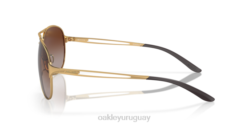 Oakley advertencia XT4H509 gafas lentes degradadas de color marrón oscuro, montura dorada pulida
