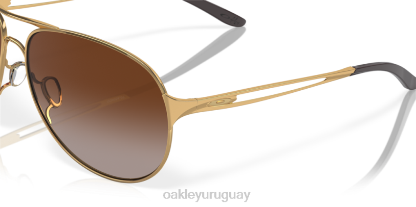 Oakley advertencia XT4H509 gafas lentes degradadas de color marrón oscuro, montura dorada pulida