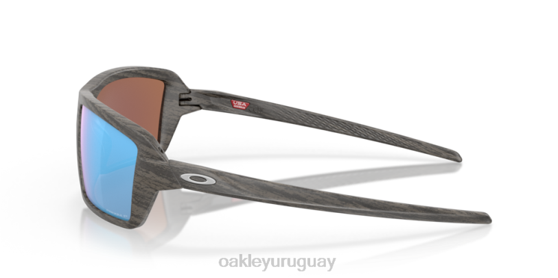 Oakley cables XT4H670 gafas Lentes polarizadas Prizm Deep Water, montura de madera veteada.