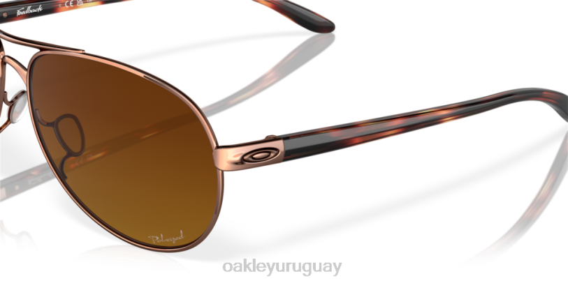 Oakley comentario XT4H479 gafas lentes polarizadas degradadas marrones, montura oro rosa
