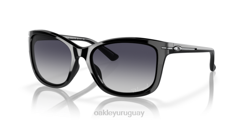 Oakley entrar un momento XT4H761 gafas lentes polarizadas degradadas grises, montura negra pulida
