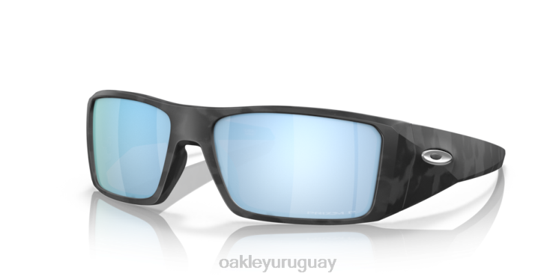 Oakley helióstato XT4H758 gafas Lentes polarizadas Prizm Deep Water, montura de camuflaje negro mate.