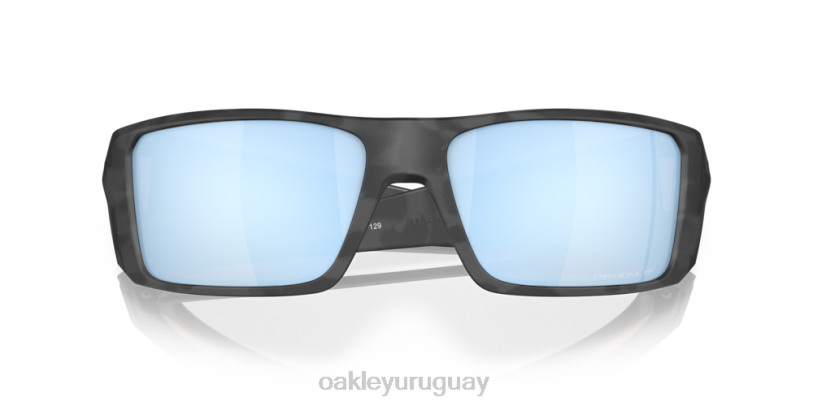 Oakley helióstato XT4H758 gafas Lentes polarizadas Prizm Deep Water, montura de camuflaje negro mate.