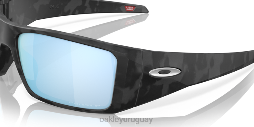 Oakley helióstato XT4H758 gafas Lentes polarizadas Prizm Deep Water, montura de camuflaje negro mate.