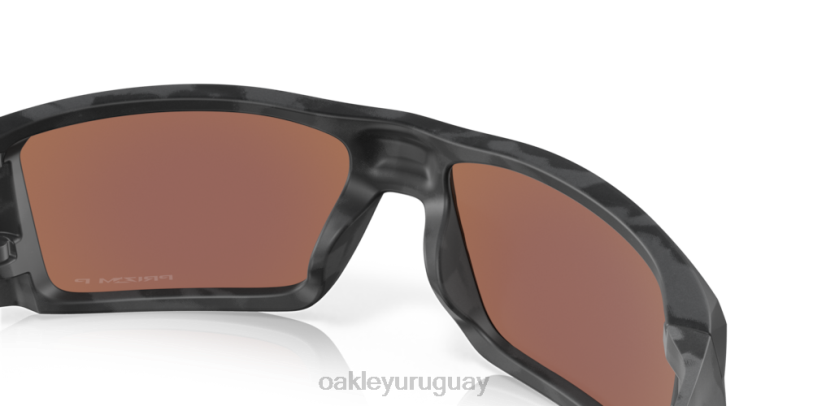 Oakley helióstato XT4H758 gafas Lentes polarizadas Prizm Deep Water, montura de camuflaje negro mate.