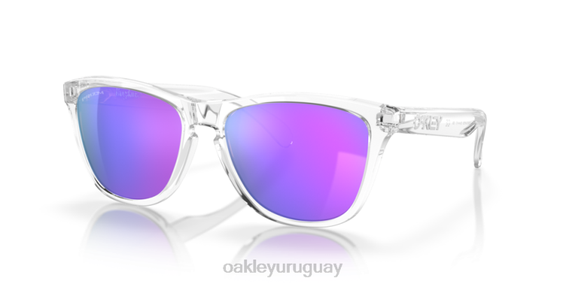 Oakley pieles de rana XT4H114 gafas lentes prizm violeta, montura transparente pulida