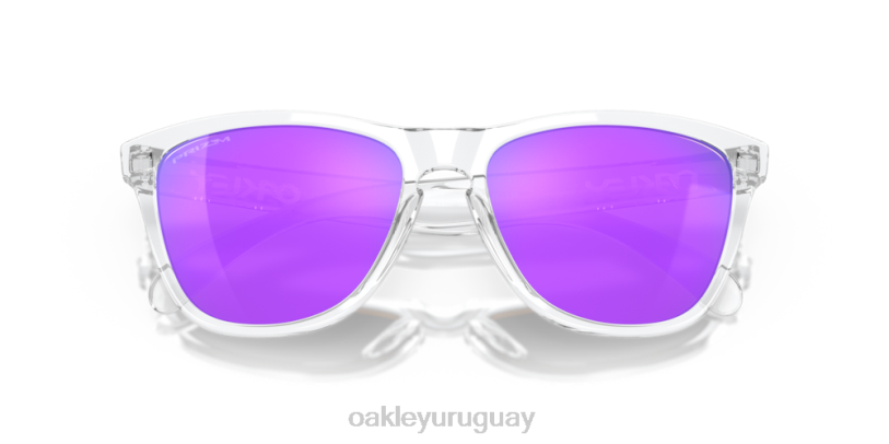 Oakley pieles de rana XT4H114 gafas lentes prizm violeta, montura transparente pulida