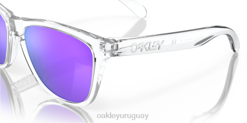 Oakley pieles de rana XT4H114 gafas lentes prizm violeta, montura transparente pulida