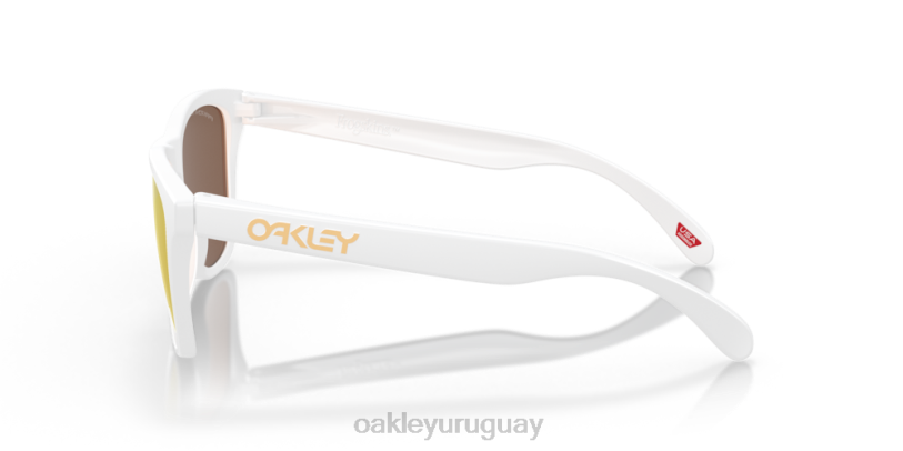Oakley pieles de rana (ajuste de puente bajo) XT4H822 gafas Lentes polarizadas prizm 24k, montura blanca mate.