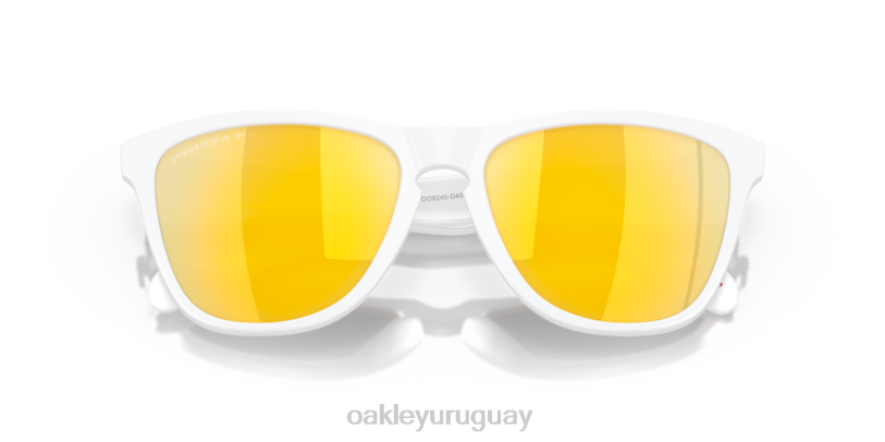 Oakley pieles de rana (ajuste de puente bajo) XT4H822 gafas Lentes polarizadas prizm 24k, montura blanca mate.