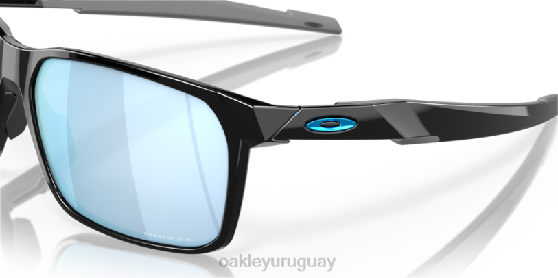 Oakley portal x XT4H337 gafas Lentes polarizadas Prizm Deep Water, montura negra pulida.