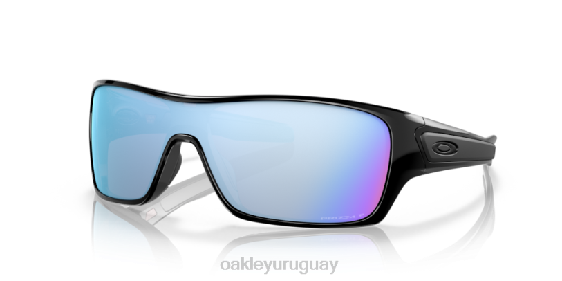 Oakley rotor de turbina XT4H154 gafas Lentes polarizadas Prizm Deep Water, montura negra pulida.