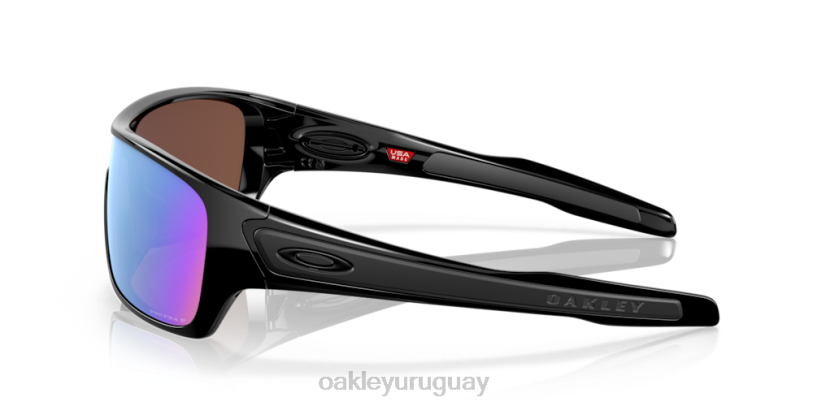 Oakley rotor de turbina XT4H154 gafas Lentes polarizadas Prizm Deep Water, montura negra pulida.