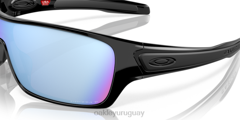 Oakley rotor de turbina XT4H154 gafas Lentes polarizadas Prizm Deep Water, montura negra pulida.