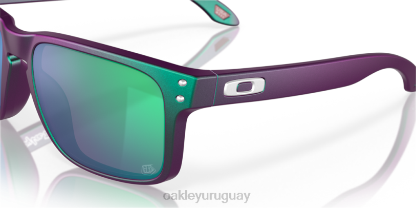 Oakley serie de diseños de holbrook troy lee XT4H655 gafas lentes prizm jade, diseños de troy lee marco de cambio verde púrpura mate