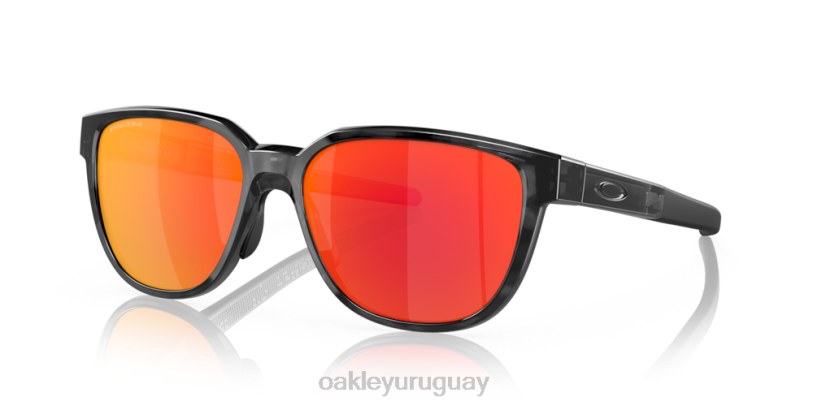 Oakley actuador (ajuste de puente bajo) XT4H841 gafas Lentes Prizm Ruby, montura carey negra.