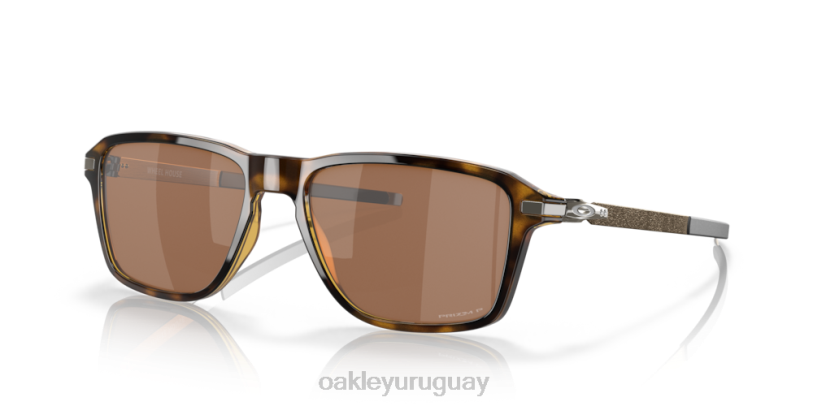 Oakley casa de ruedas XT4H1038 gafas Lentes polarizadas Prizm de tungsteno, montura carey marrón pulida.