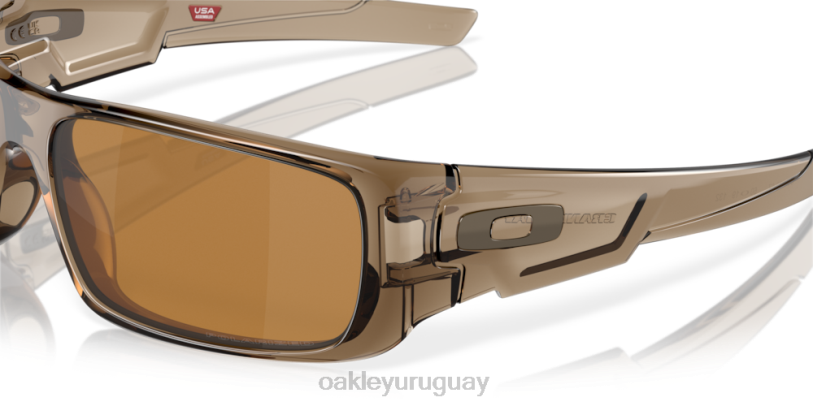 Oakley cigüeñal XT4H253 gafas lentes polarizadas tungsteno iridio, montura marrón humo