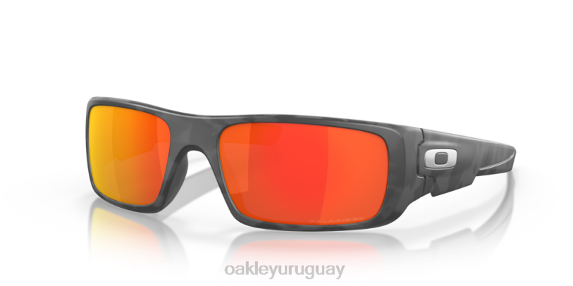 Oakley cigüeñal XT4H256 gafas Lentes polarizadas Ruby Iridium, montura de camuflaje negro mate.