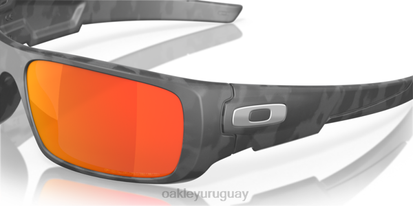 Oakley cigüeñal XT4H256 gafas Lentes polarizadas Ruby Iridium, montura de camuflaje negro mate.