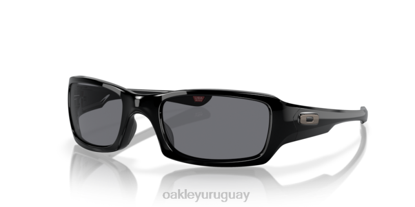 Oakley cinco al cuadrado XT4H246 gafas lentes grises, montura negra pulida