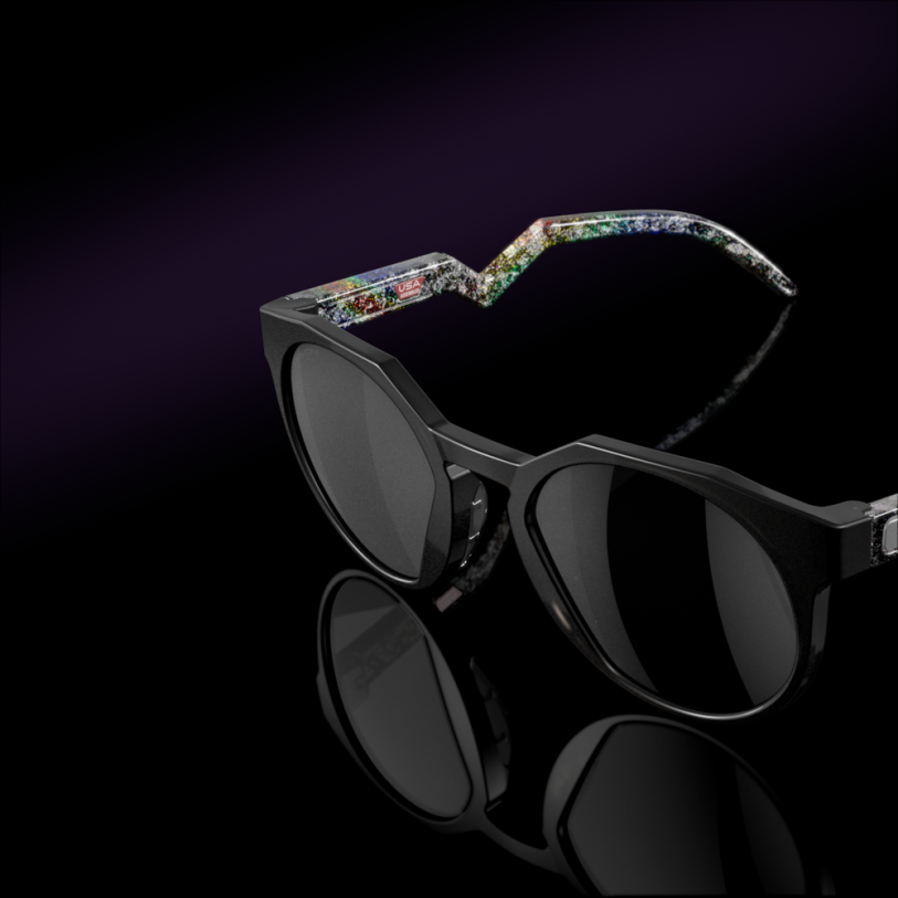 Oakley colección brío hstn (ajuste de puente bajo) XT4H1014 gafas lentes prizm polarizadas negras, montura gris humo mate