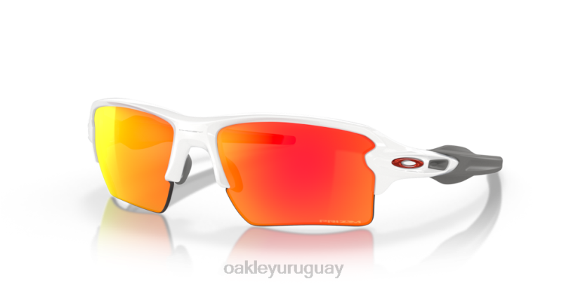 Oakley colores del equipo flak 2.0 xl XT4H138 gafas Lentes Prizm Ruby, montura blanca pulida.