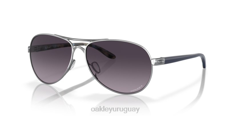 Oakley comentario XT4H485 gafas lentes prizm gris degradado, montura cromada pulida