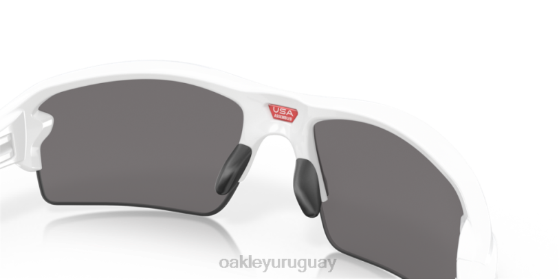 Oakley flak 2.0 (ajuste de puente bajo) XT4H865 gafas lentes de iridio pizarra, montura blanca pulida