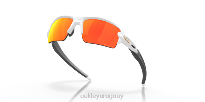 Oakley flak 2.0 (ajuste de puente bajo) XT4H874 gafas Lentes prizm ruby ​​polarizadas, montura blanco mate.