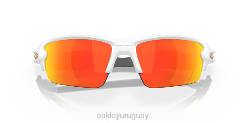 Oakley flak 2.0 (ajuste de puente bajo) XT4H874 gafas Lentes prizm ruby ​​polarizadas, montura blanco mate.