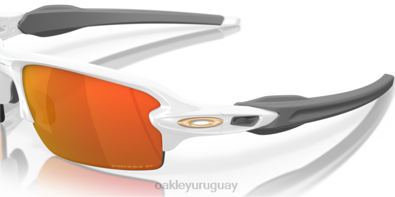Oakley flak 2.0 (ajuste de puente bajo) XT4H874 gafas Lentes prizm ruby ​​polarizadas, montura blanco mate.