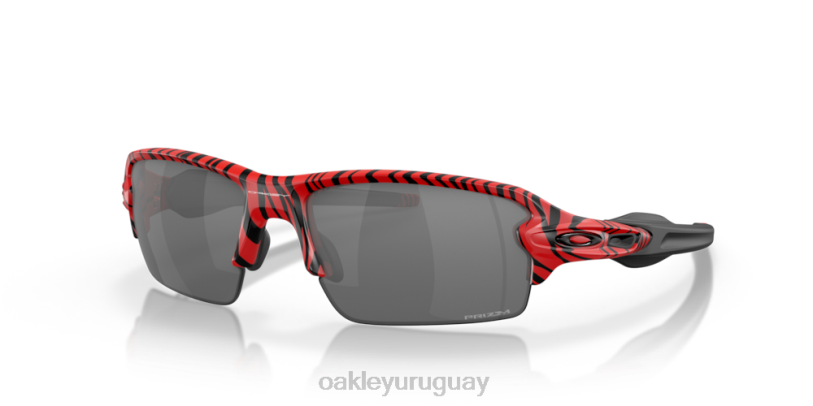 Oakley flak 2.0 (ajuste de puente bajo) tigre rojo XT4H877 gafas lentes prizm negras, montura tigre roja