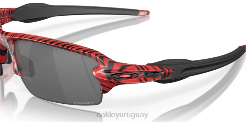 Oakley flak 2.0 (ajuste de puente bajo) tigre rojo XT4H877 gafas lentes prizm negras, montura tigre roja
