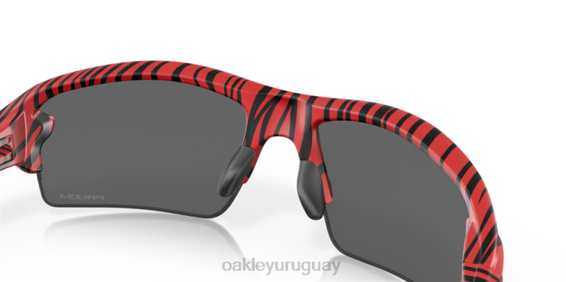 Oakley flak 2.0 (ajuste de puente bajo) tigre rojo XT4H877 gafas lentes prizm negras, montura tigre roja