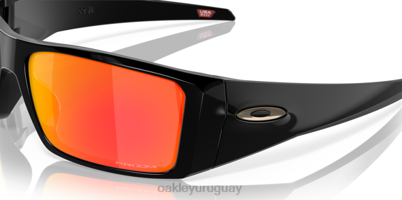 Oakley helióstato XT4H759 gafas Lentes Prizm Ruby, montura negra pulida.