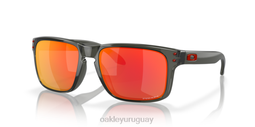 Oakley holbrook (ajuste de puente bajo) XT4H789 gafas Lentes prizm ruby, montura gris humo