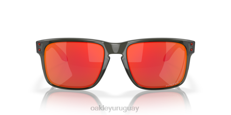 Oakley holbrook (ajuste de puente bajo) XT4H789 gafas Lentes prizm ruby, montura gris humo