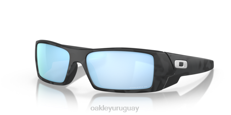 Oakley lata de gas XT4H322 gafas Lentes polarizadas Prizm Deep Water, montura de camuflaje negro mate.