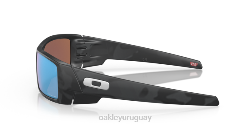 Oakley lata de gas XT4H322 gafas Lentes polarizadas Prizm Deep Water, montura de camuflaje negro mate.