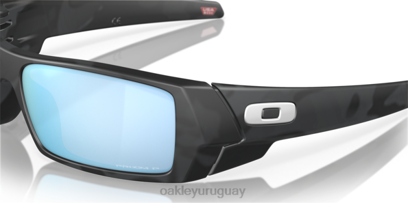 Oakley lata de gas XT4H322 gafas Lentes polarizadas Prizm Deep Water, montura de camuflaje negro mate.