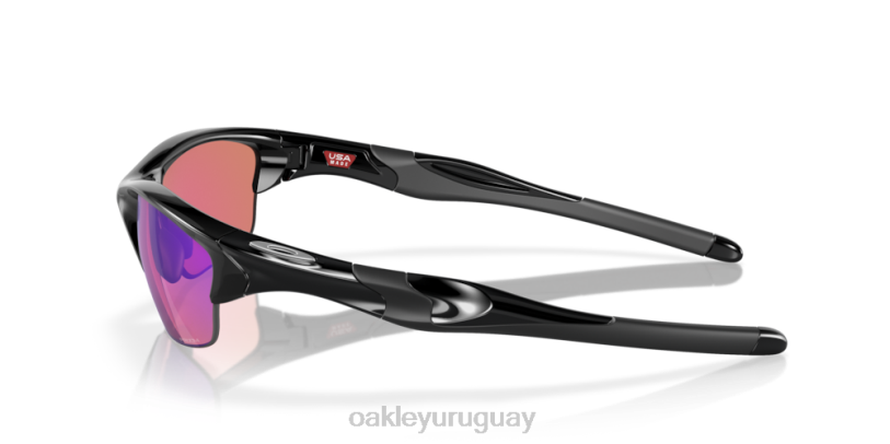 Oakley media chaqueta 2.0 (ajuste de puente bajo) XT4H681 gafas Lentes Prizm Golf, montura negra pulida.