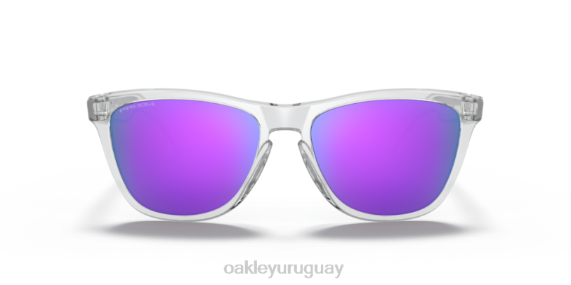 Oakley pieles de rana (ajuste de puente bajo) XT4H816 gafas lentes prizm violeta, montura transparente pulida