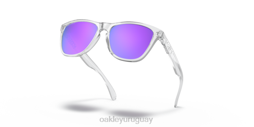 Oakley pieles de rana (ajuste de puente bajo) XT4H816 gafas lentes prizm violeta, montura transparente pulida