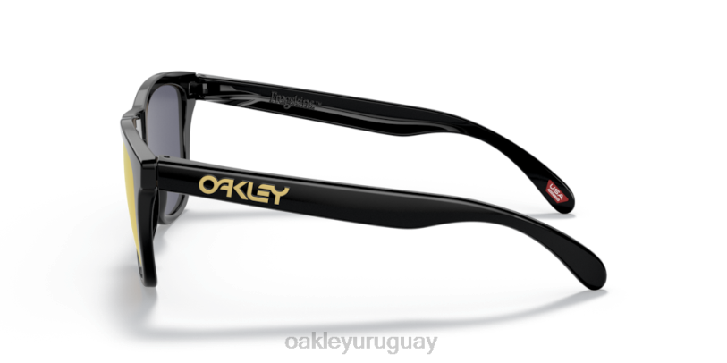 Oakley pieles de rana (ajuste de puente bajo) XT4H818 gafas Lentes polarizadas Prizm 24k, montura negra pulida.