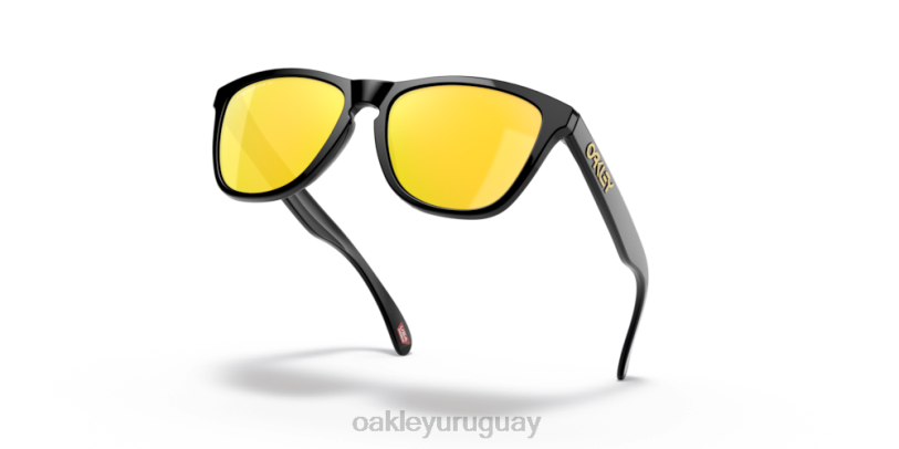 Oakley pieles de rana (ajuste de puente bajo) XT4H818 gafas Lentes polarizadas Prizm 24k, montura negra pulida.