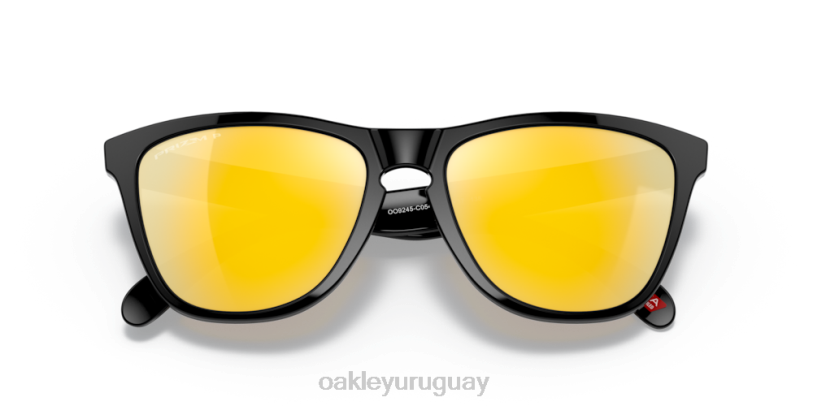 Oakley pieles de rana (ajuste de puente bajo) XT4H818 gafas Lentes polarizadas Prizm 24k, montura negra pulida.