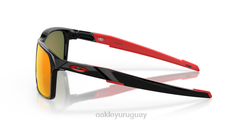 Oakley portal x XT4H338 gafas Lentes polarizadas Prizm Ruby, montura negra pulida.