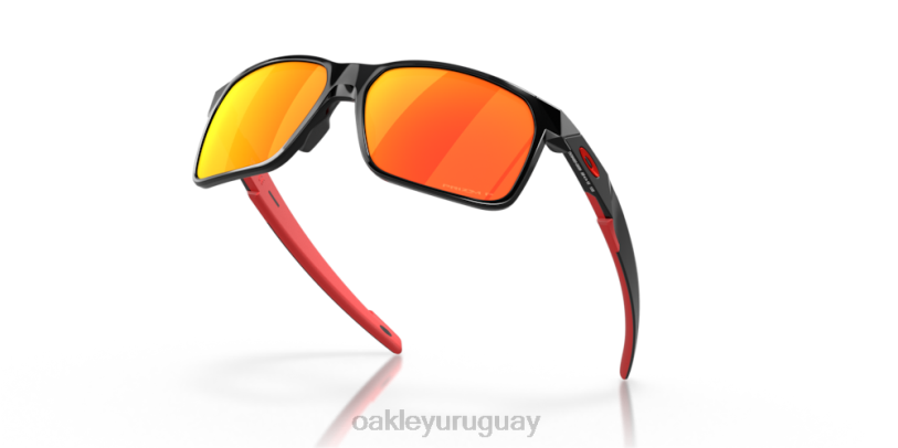 Oakley portal x XT4H338 gafas Lentes polarizadas Prizm Ruby, montura negra pulida.
